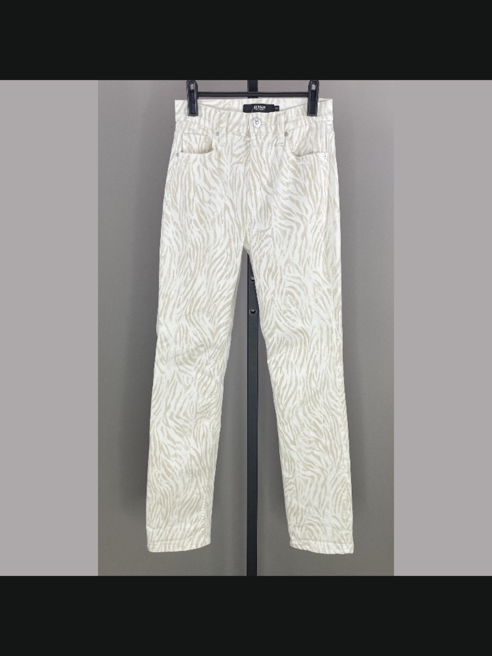 Hudson Jeans Womens 25 tan off white denim zebra holly straight leg casual